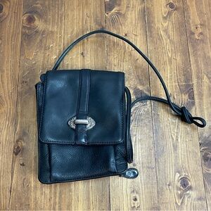 Fossil black leather crossbody purse